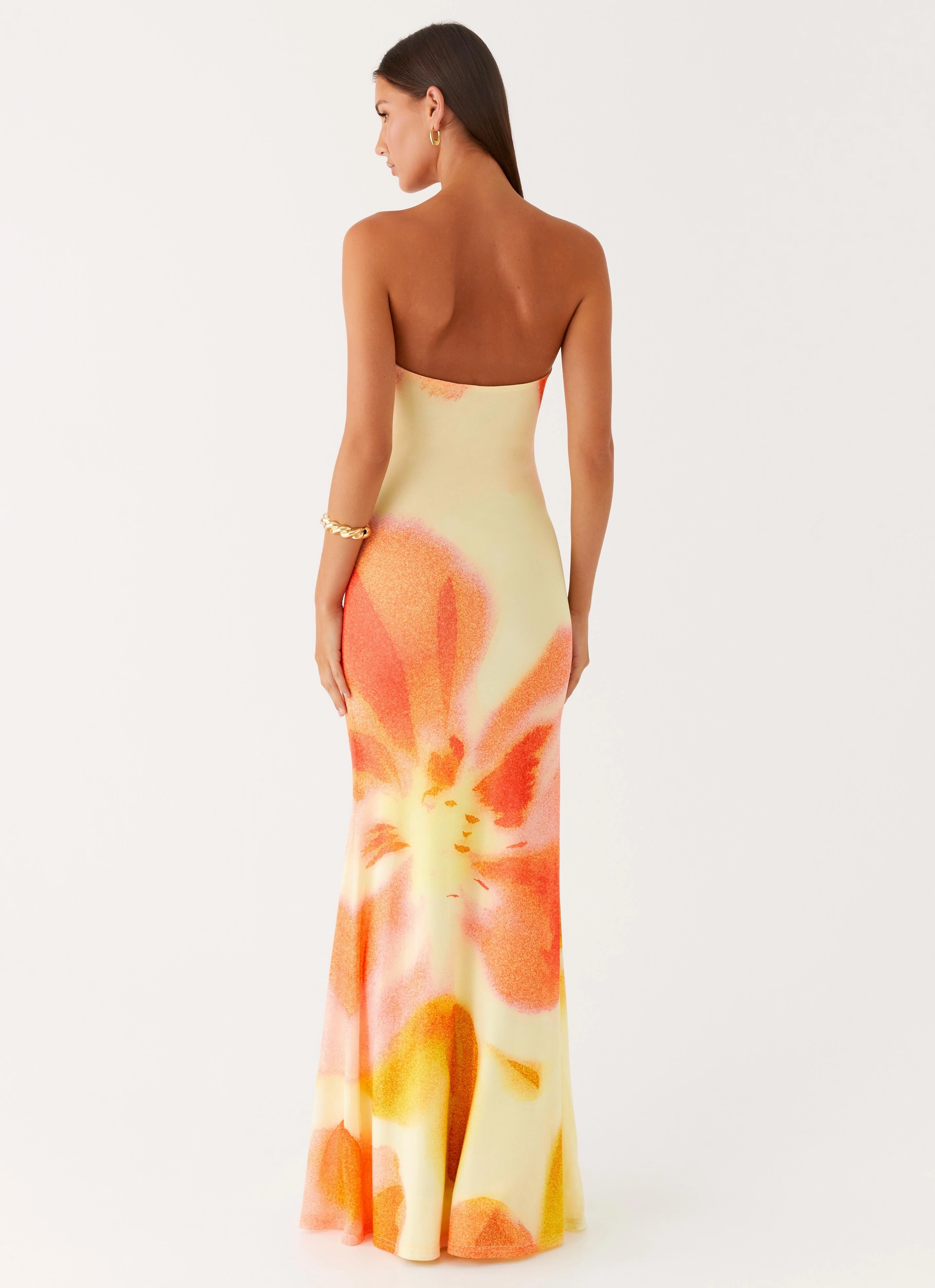 Iroha Strapless Maxi Dress - Mimosa Blossom Chill Friendly