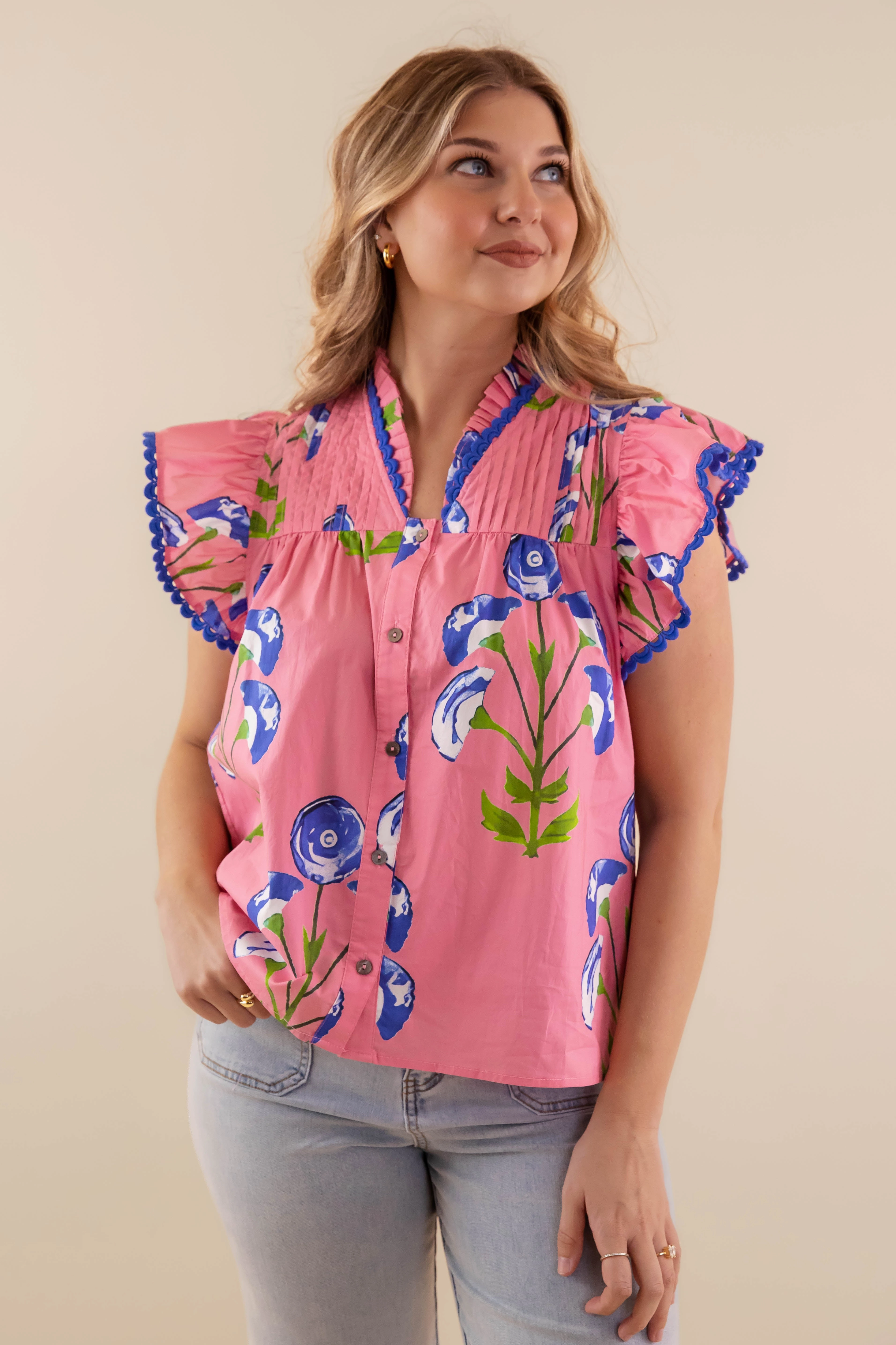 Antimicrobial Treatment Soft Material It's Been Done Blouse-Pink
