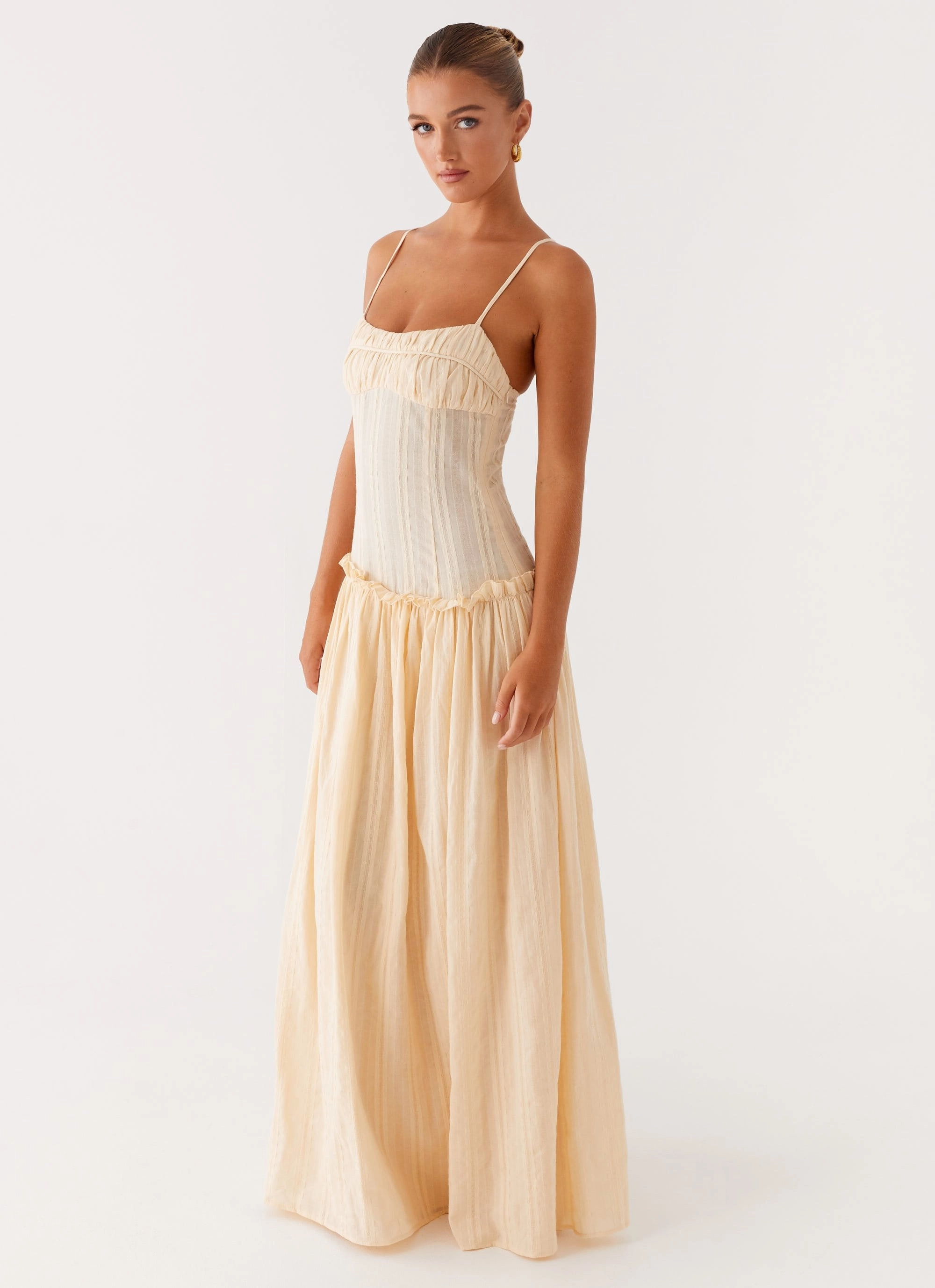 Classic Layers Jacinda Drop Waist Maxi Dress - Cream