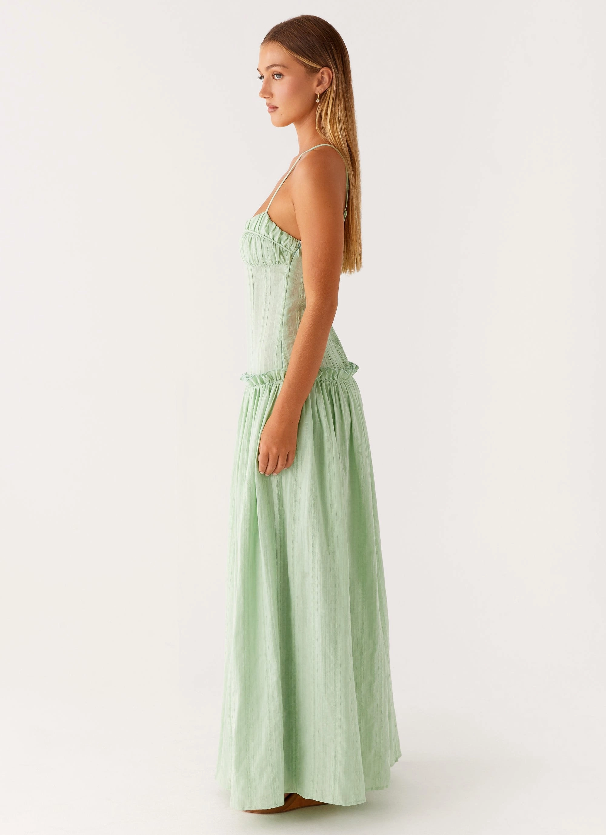 effortless grace Jacinda Drop Waist Maxi Dress - Sage