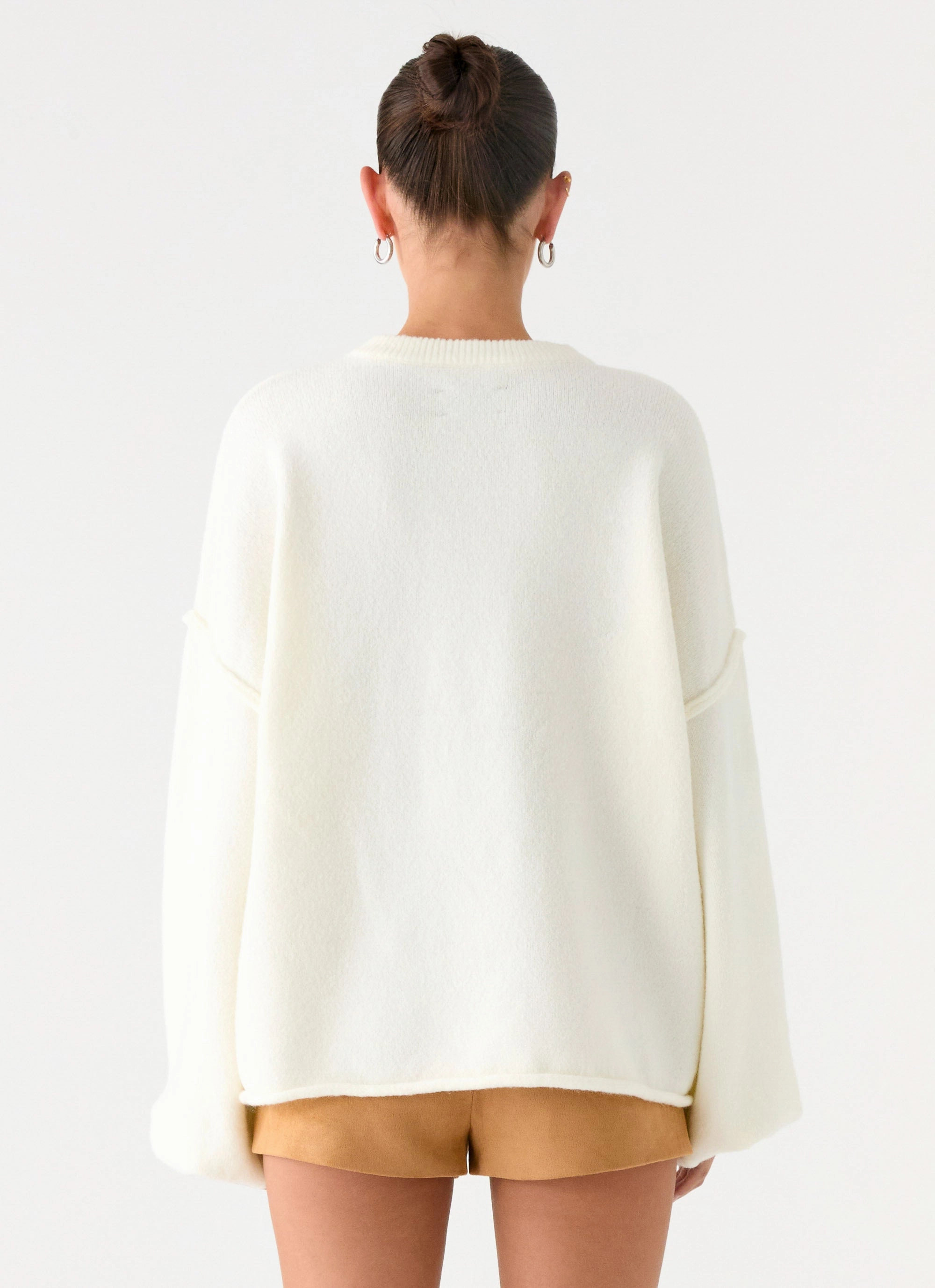 Jack Oversized Knit Sweater - Cream Multi Pocket Utility Winter Fashion