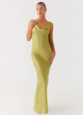 Jade Escape Maxi Dress - Lime Breezy Mood
