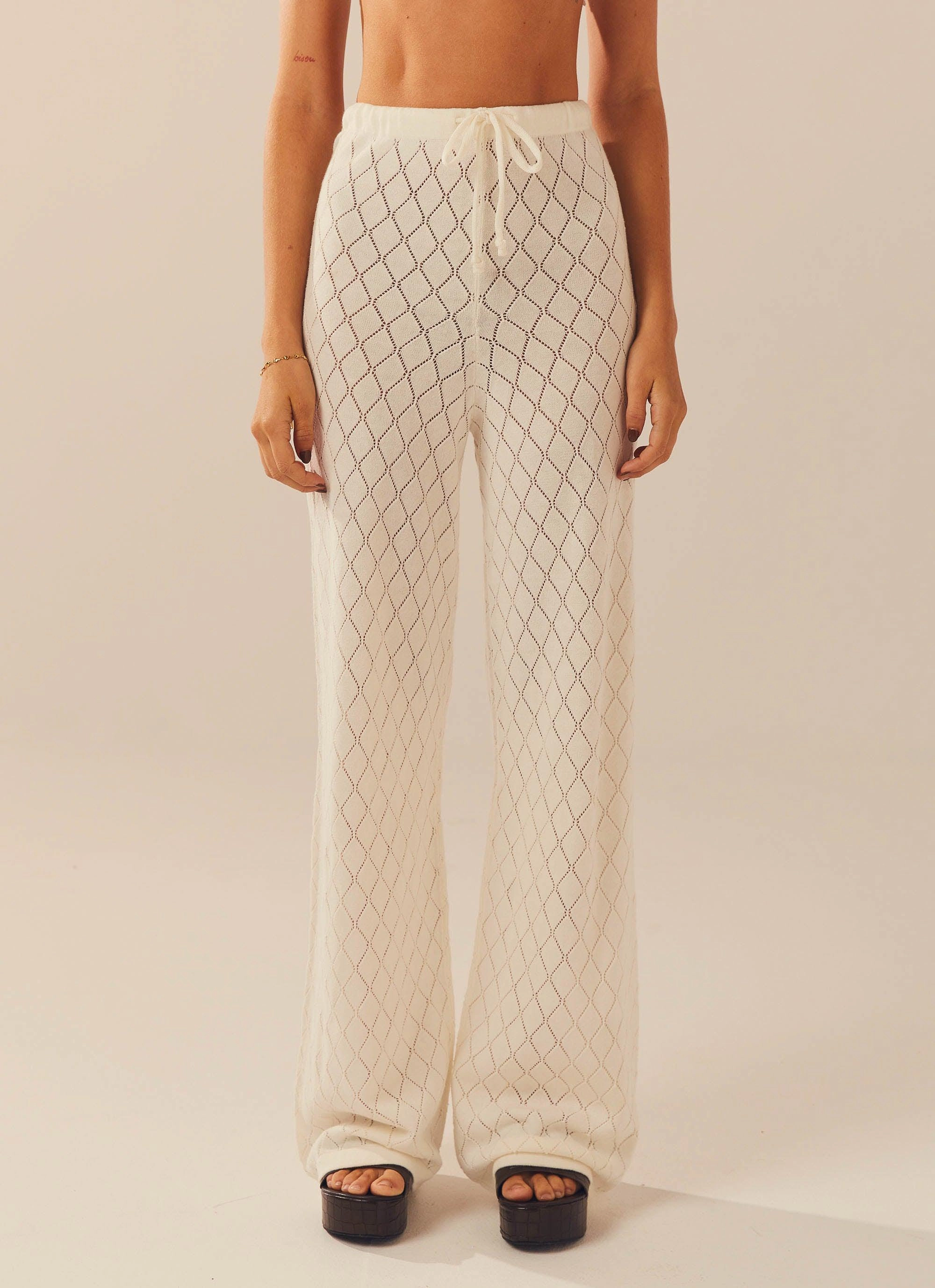 Jaded Knit Pants - White Sand Office Friendly SoftTouchFinish