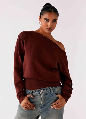 Jaelin Asymmetric Top - Chocolate Active Look DoubleLayeredFabric
