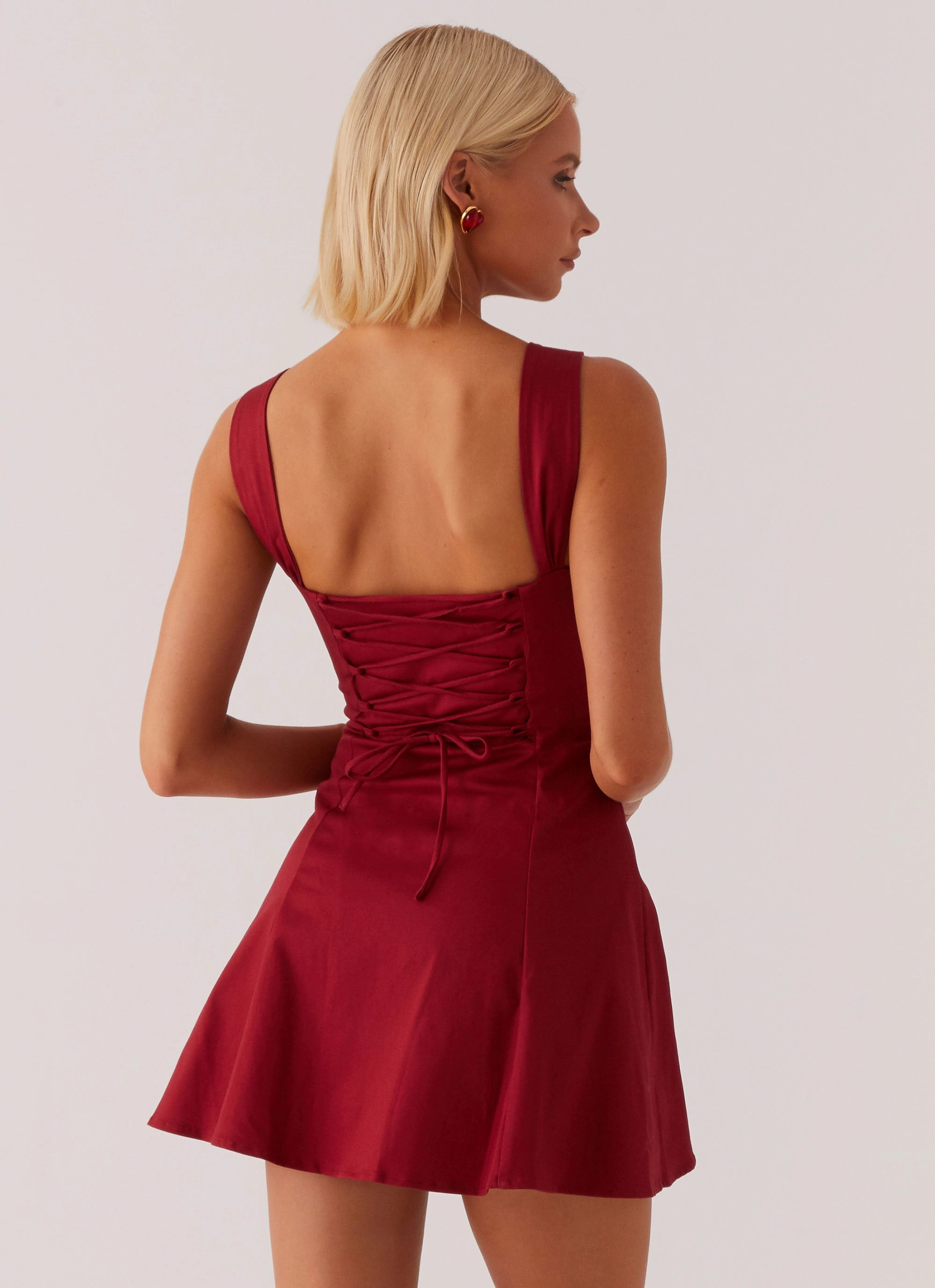 Floral design Classic Appeal Jamaya Tie Mini Dress - Red
