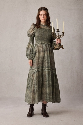 Water resistant coating Jane 33 |Edward Smocking Linen Dress Chemise