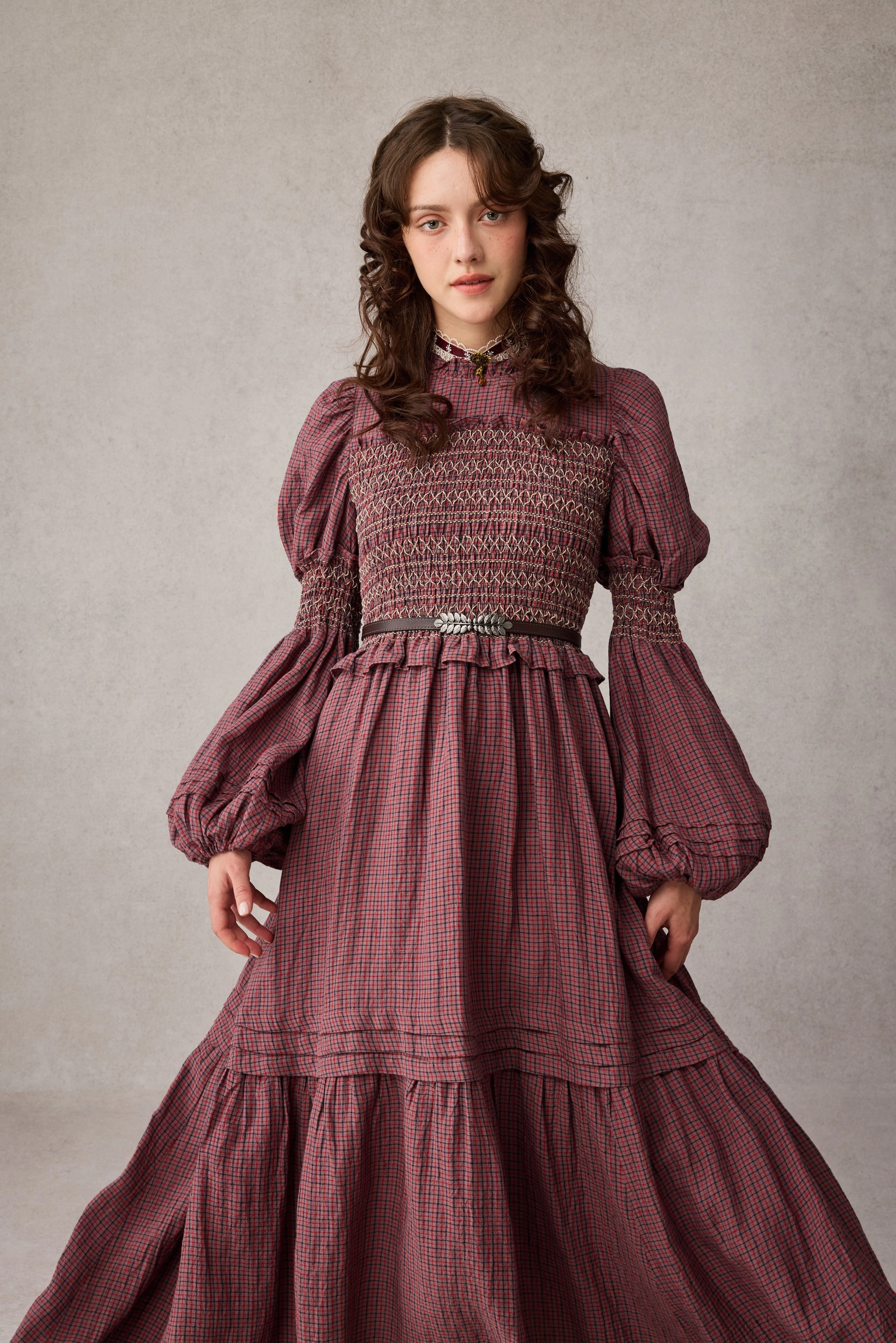 Jane 33 |Edward Smocking Linen Dress Chemise Reinforced Neckline