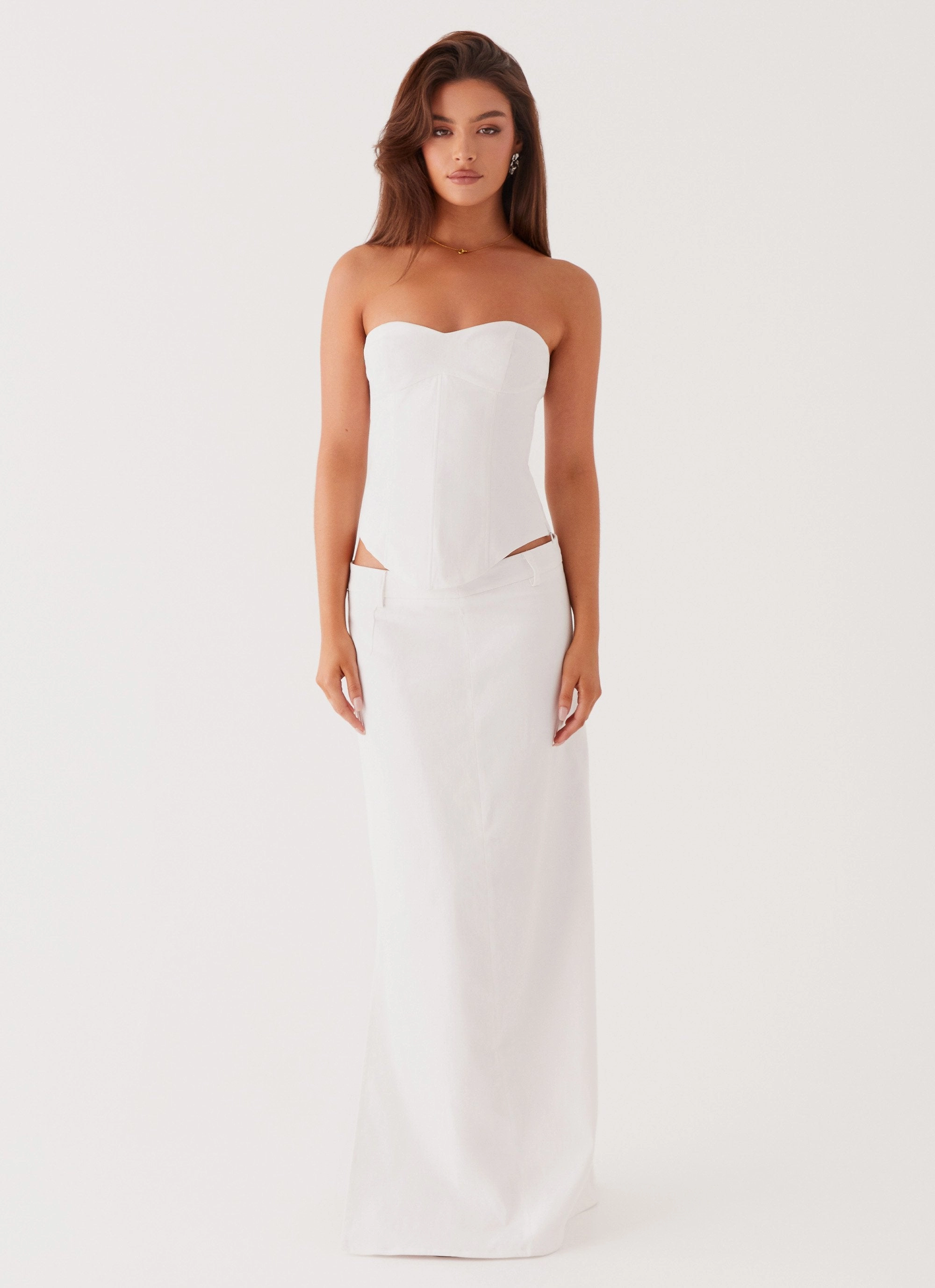Jaslyn Maxi Skirt - White Effortless Layer