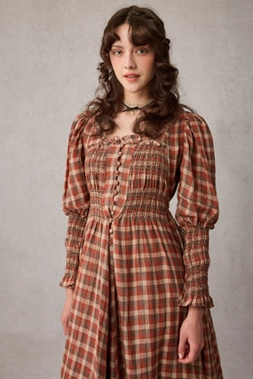 Jasmine 21 |smocking linen dress ZonalVentilation Reflective Safety Accents