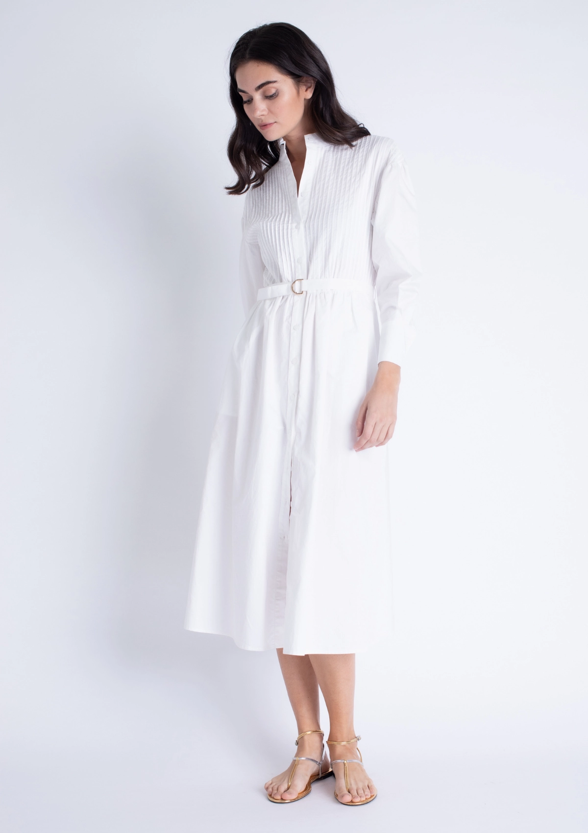 Jasmine Midi Dress - White Feminine Line