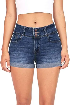 Jean Shorts Womens Stretchy Pull On 5 Inch Inseam Stretchy Denim Short Pants Casual Summer Lounge Jean Bike Shorts