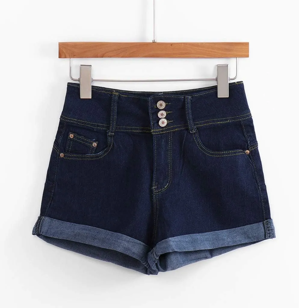 Jean Shorts Womens Stretchy Pull On 5 Inch Inseam Stretchy Denim Short Pants Casual Summer Lounge Jean Bike Shorts