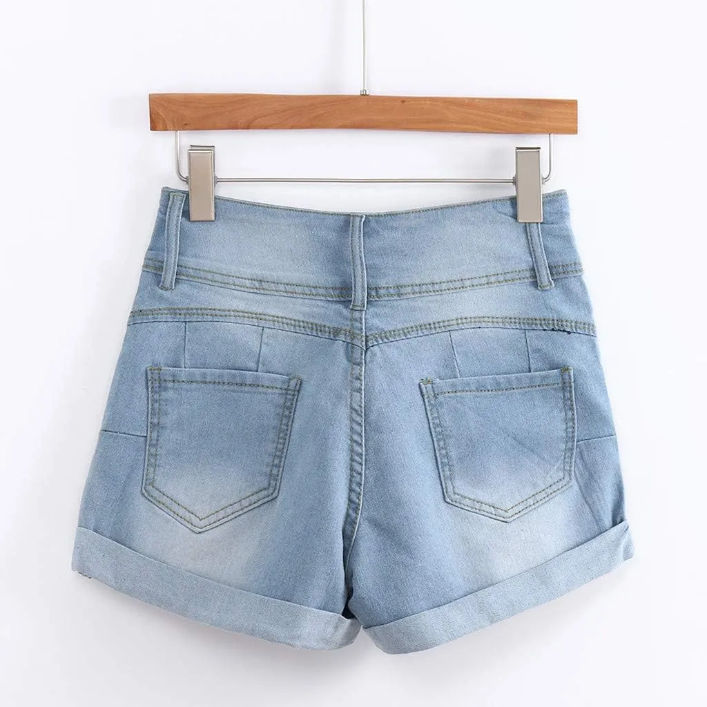 Jean Shorts Womens Stretchy Pull On 5 Inch Inseam Stretchy Denim Short Pants Casual Summer Lounge Jean Bike Shorts