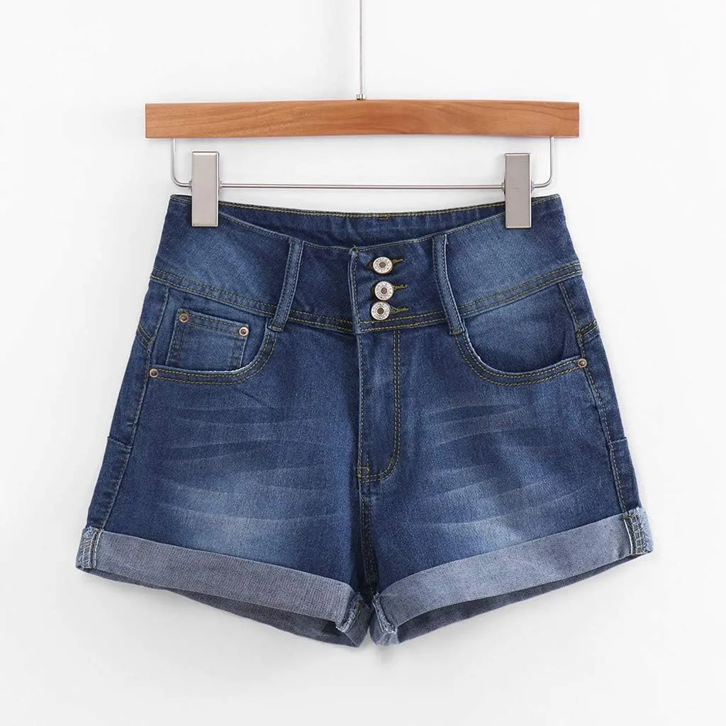 Jean Shorts Womens Stretchy Pull On 5 Inch Inseam Stretchy Denim Short Pants Casual Summer Lounge Jean Bike Shorts