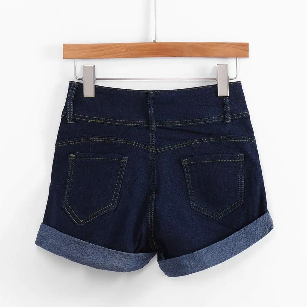 Jean Shorts Womens Stretchy Pull On 5 Inch Inseam Stretchy Denim Short Pants Casual Summer Lounge Jean Bike Shorts