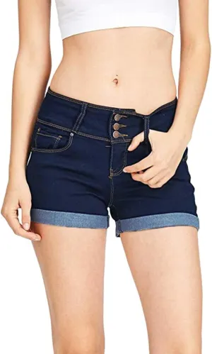 Jean Shorts Womens Stretchy Pull On 5 Inch Inseam Stretchy Denim Short Pants Casual Summer Lounge Jean Bike Shorts