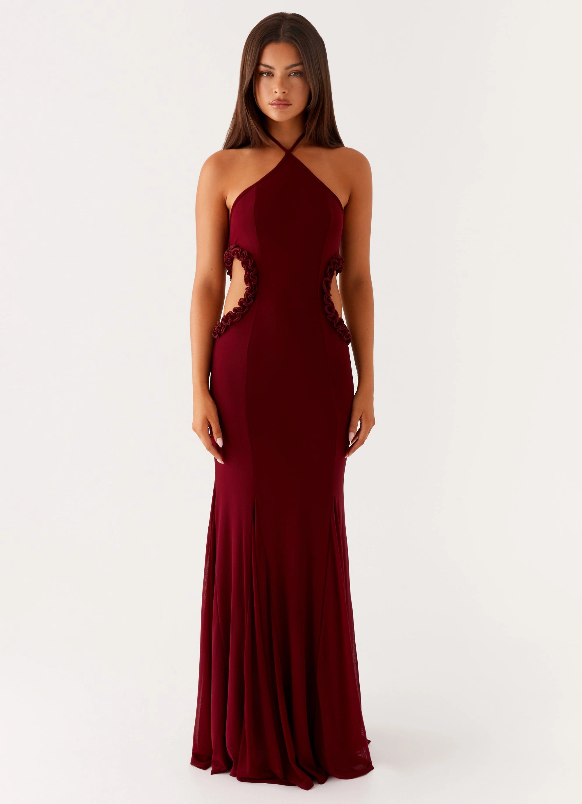 Modern Waistband Brunch Outfit Jemima Maxi Dress - Raspberry Wine