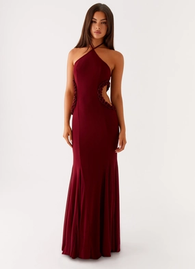 Jemima Maxi Dress - Raspberry Wine Flattering Shape Design Effortless Layering