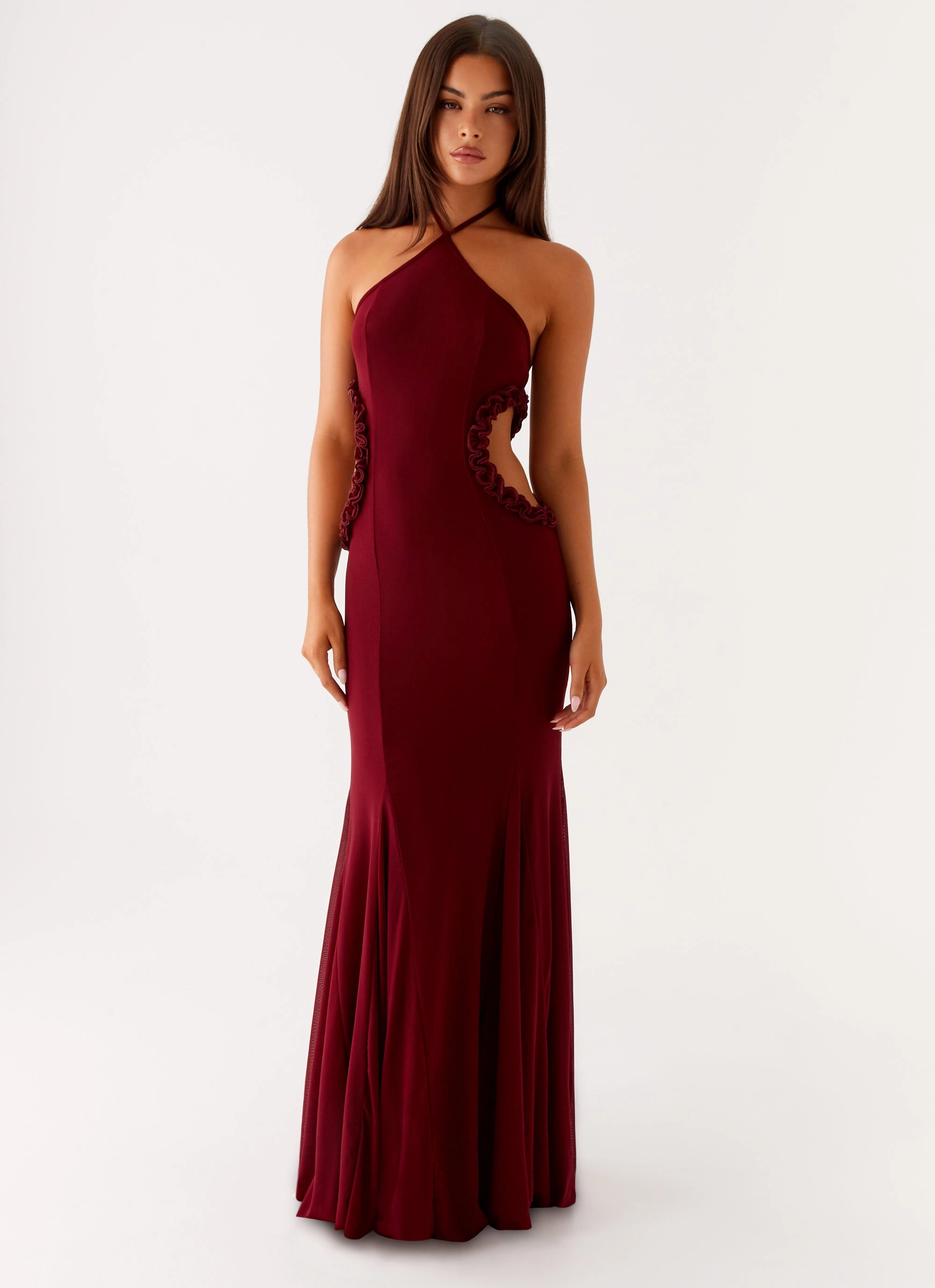 Jemima Maxi Dress - Raspberry Wine Flattering Shape Design Effortless Layering