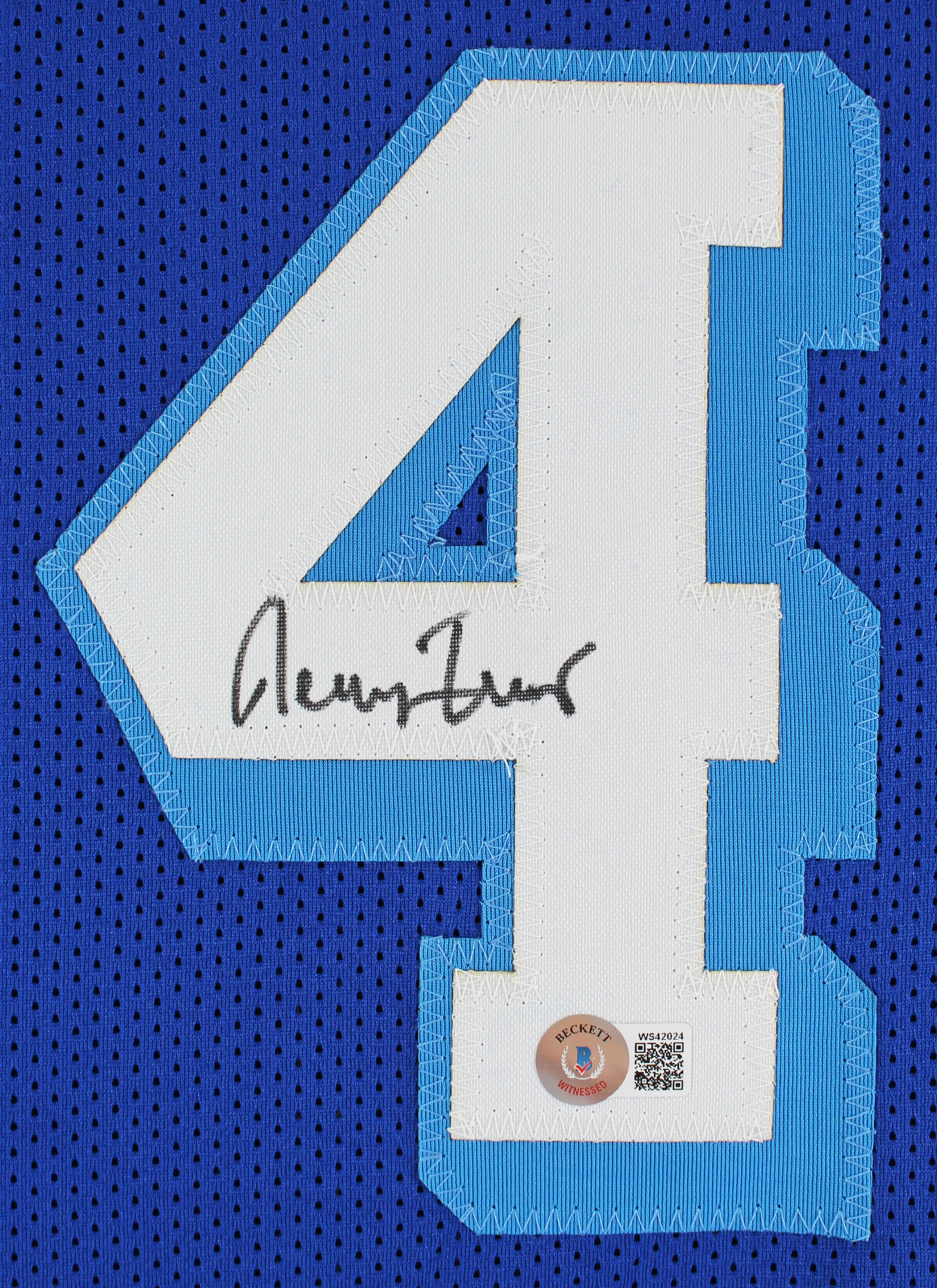 Jerry West Authentic Signed Blue Throwback Pro Style Jersey Autographed BAS Wit