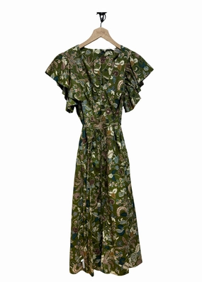 Ulla Johnson Darya Drop Waist Midi Dress Lichen Functional-Design