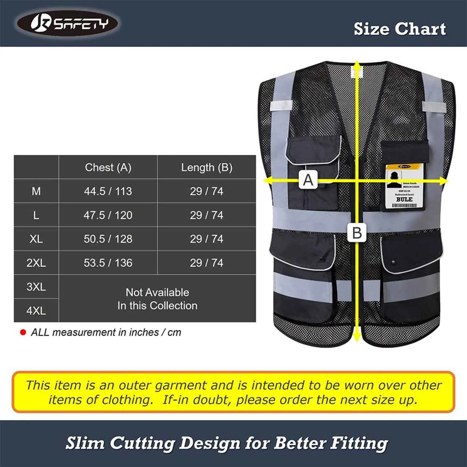 JKSafety 9 Pockets Mesh Hi-Vis Reflective Safety Vest (JK159)