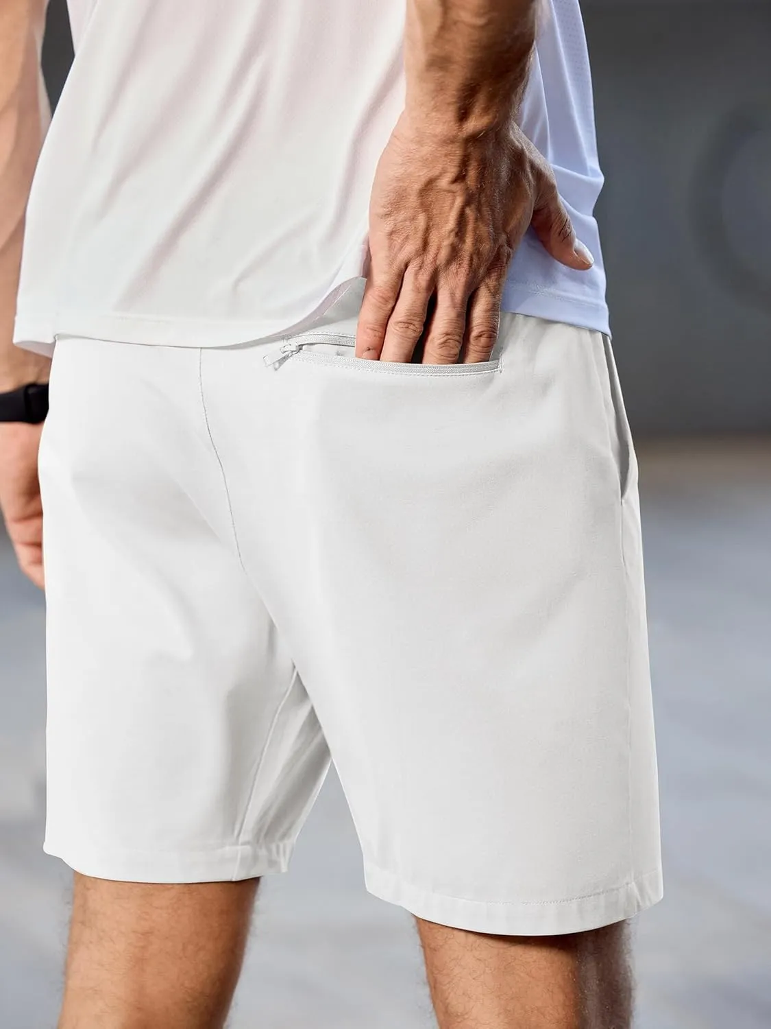 JMIERR Mens Running Shorts 7 Inch Lightweight Quick Dry Workout Summer Athletic Gym Shorts with Zipper Pocket