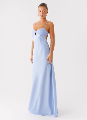 Comfortable travel dress Neutral Feel Joanie Maxi Dress - Blue