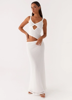 Elegant Everyday Jocelyn Maxi Dress - White Crochet