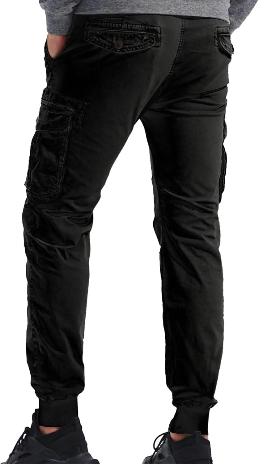 Joggers for Men Casual Solid Pants Leggings Trousers Tooling Multi-Pocket Men's Color Men's Pants Slim Fit Track