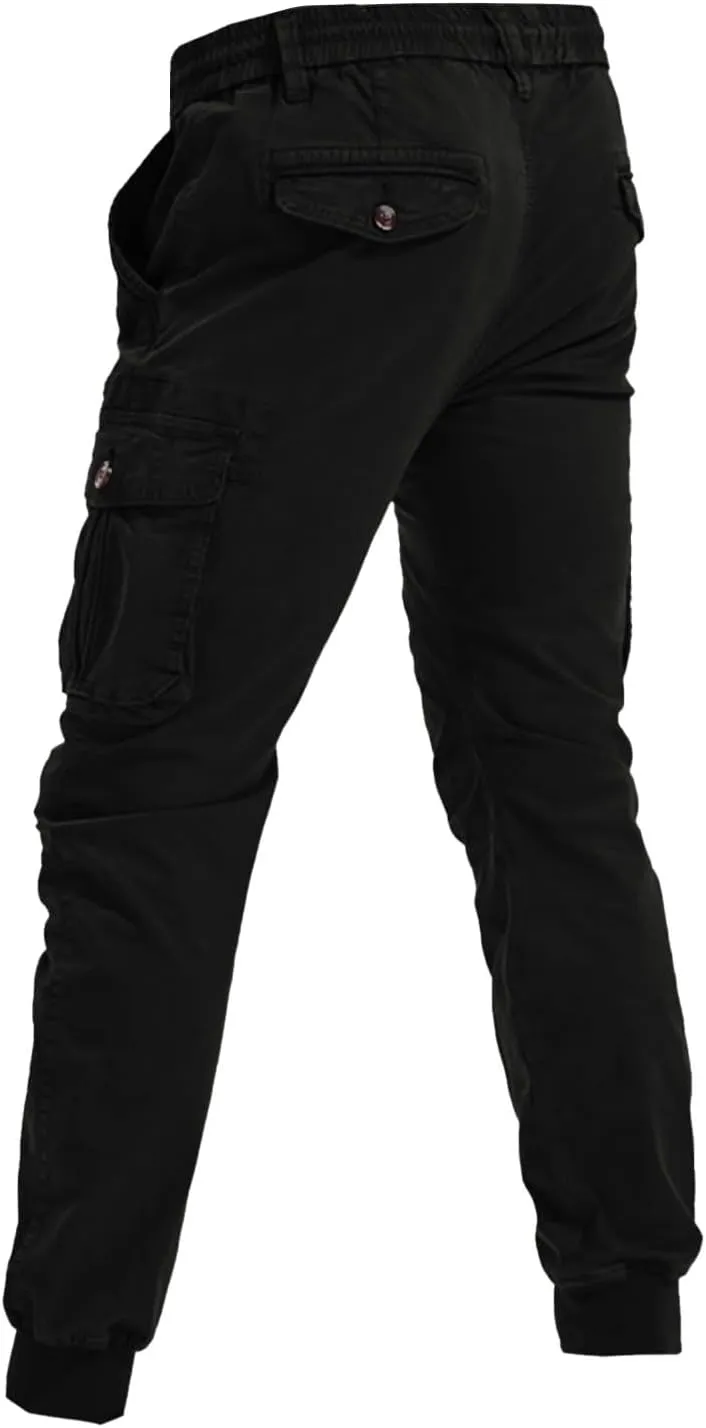 Joggers for Men Casual Solid Pants Leggings Trousers Tooling Multi-Pocket Men's Color Men's Pants Slim Fit Track