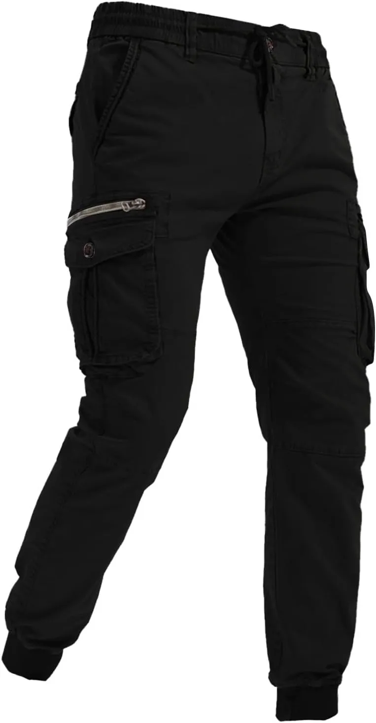 Joggers for Men Casual Solid Pants Leggings Trousers Tooling Multi-Pocket Men's Color Men's Pants Slim Fit Track