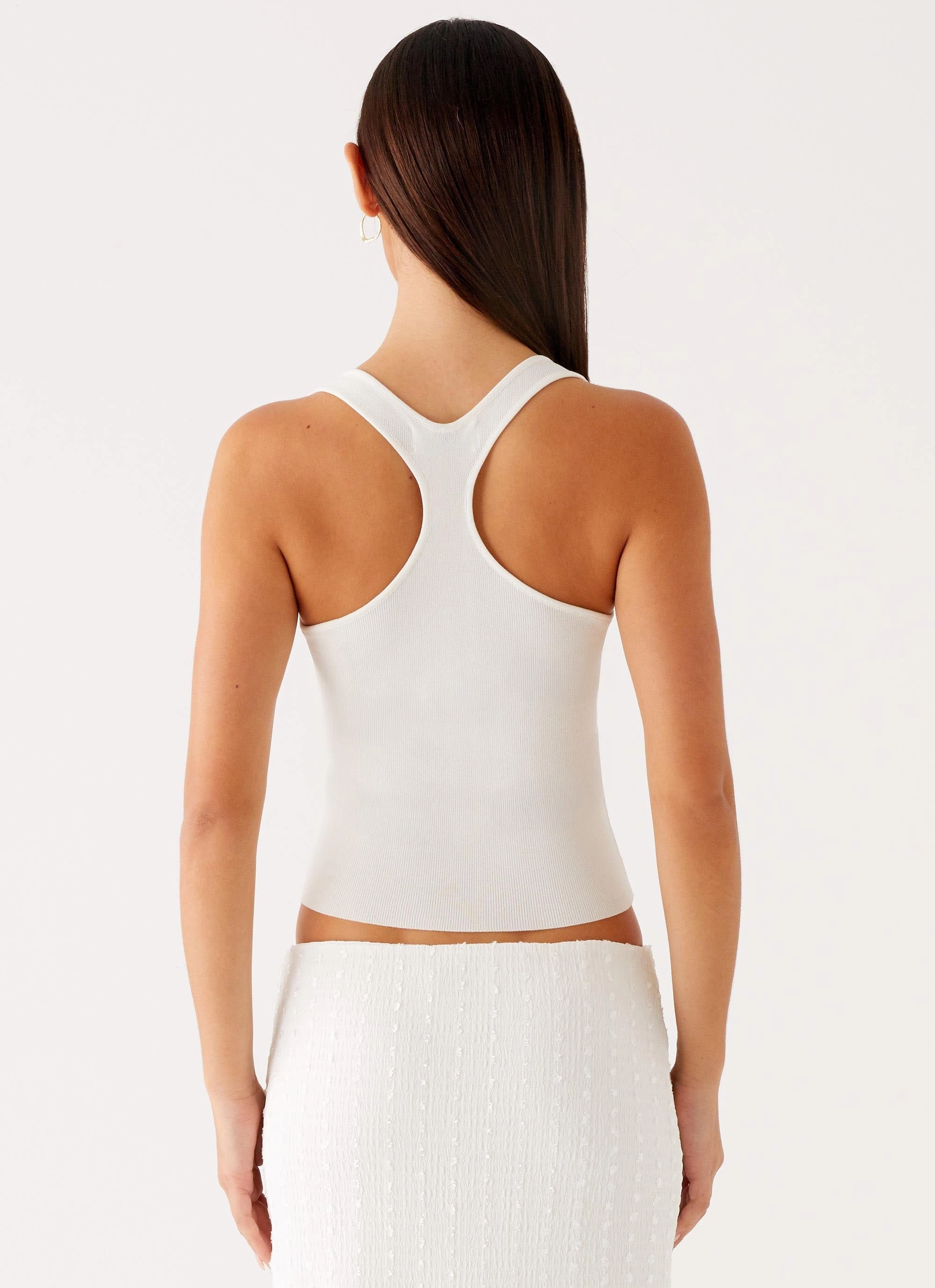 Johanna Knit Top - White Ergonomic Pattern Design