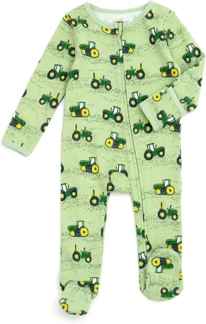 John Deere Farm Animals Tractors Baby Zip Up Sleep N' Play Newborn to Infant Sizes (Newborn - 24 Months)