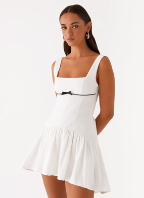 Jolene Mini Dress - White Coffee Break Perfect Proportion