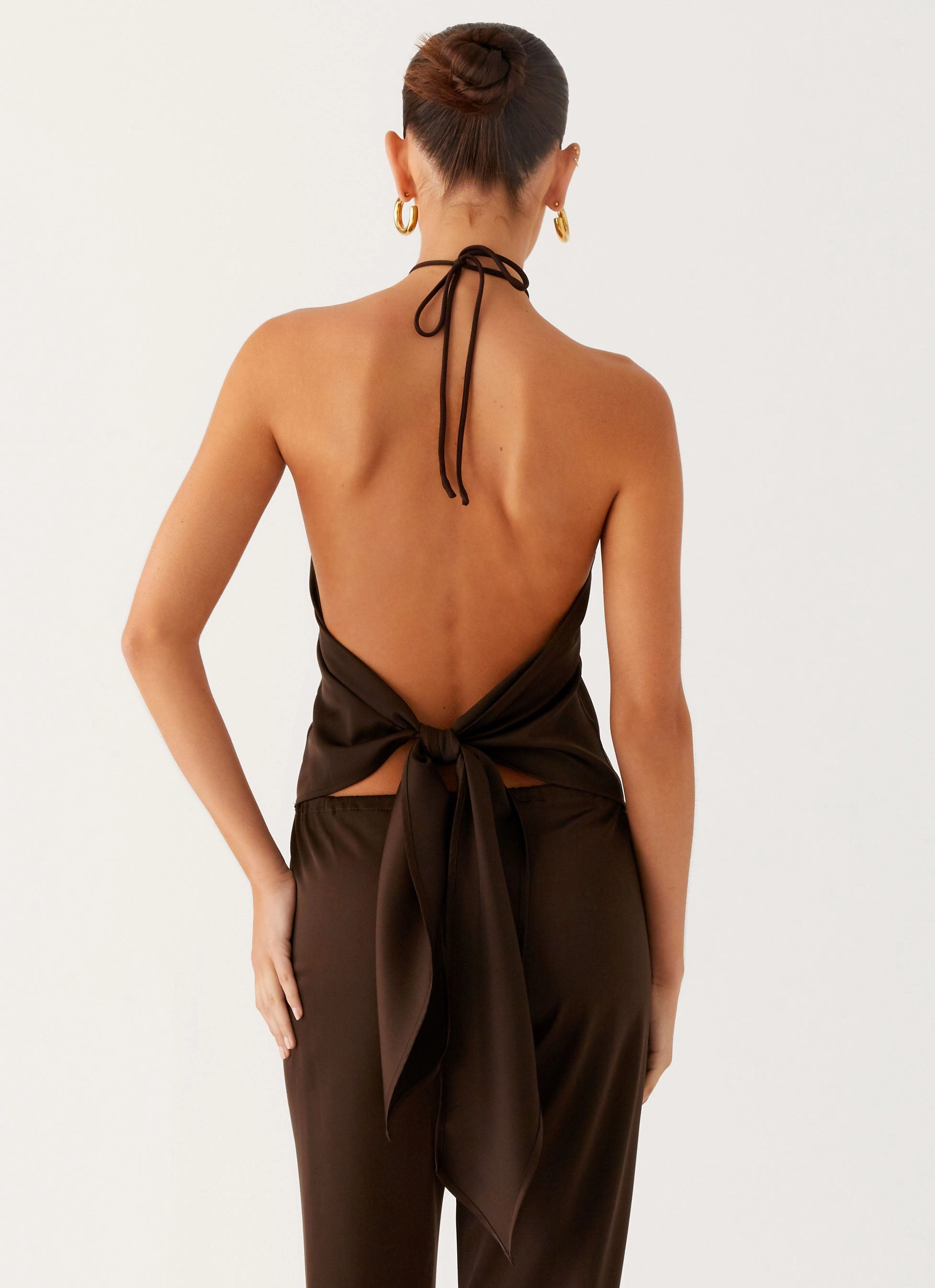 EcoFriendly Dye Process Jorjianna Halter Top - Chocolate