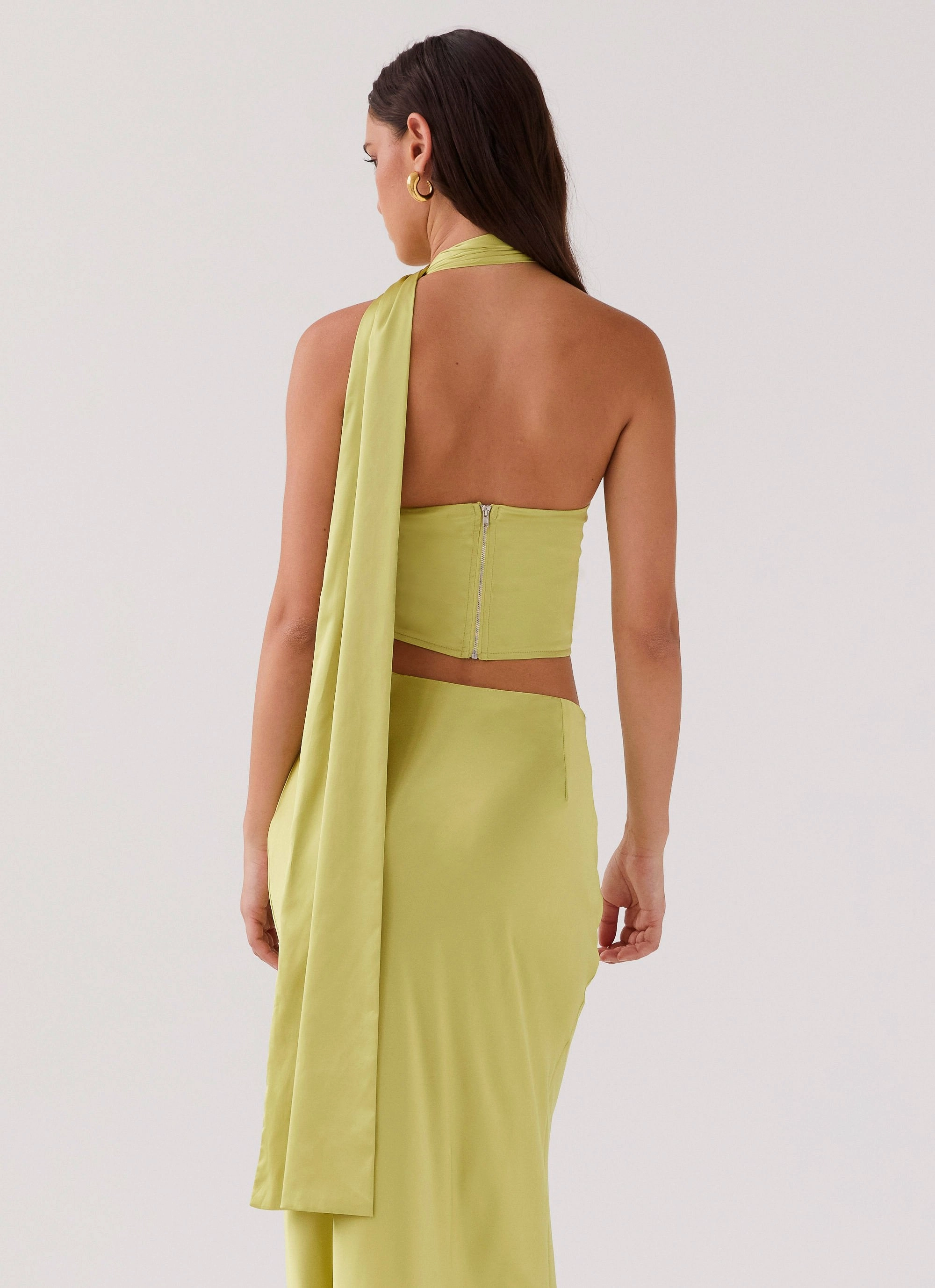 Josefina Scarf Top - Chartreuse NaturalFiberBlend Quick Dry Blend