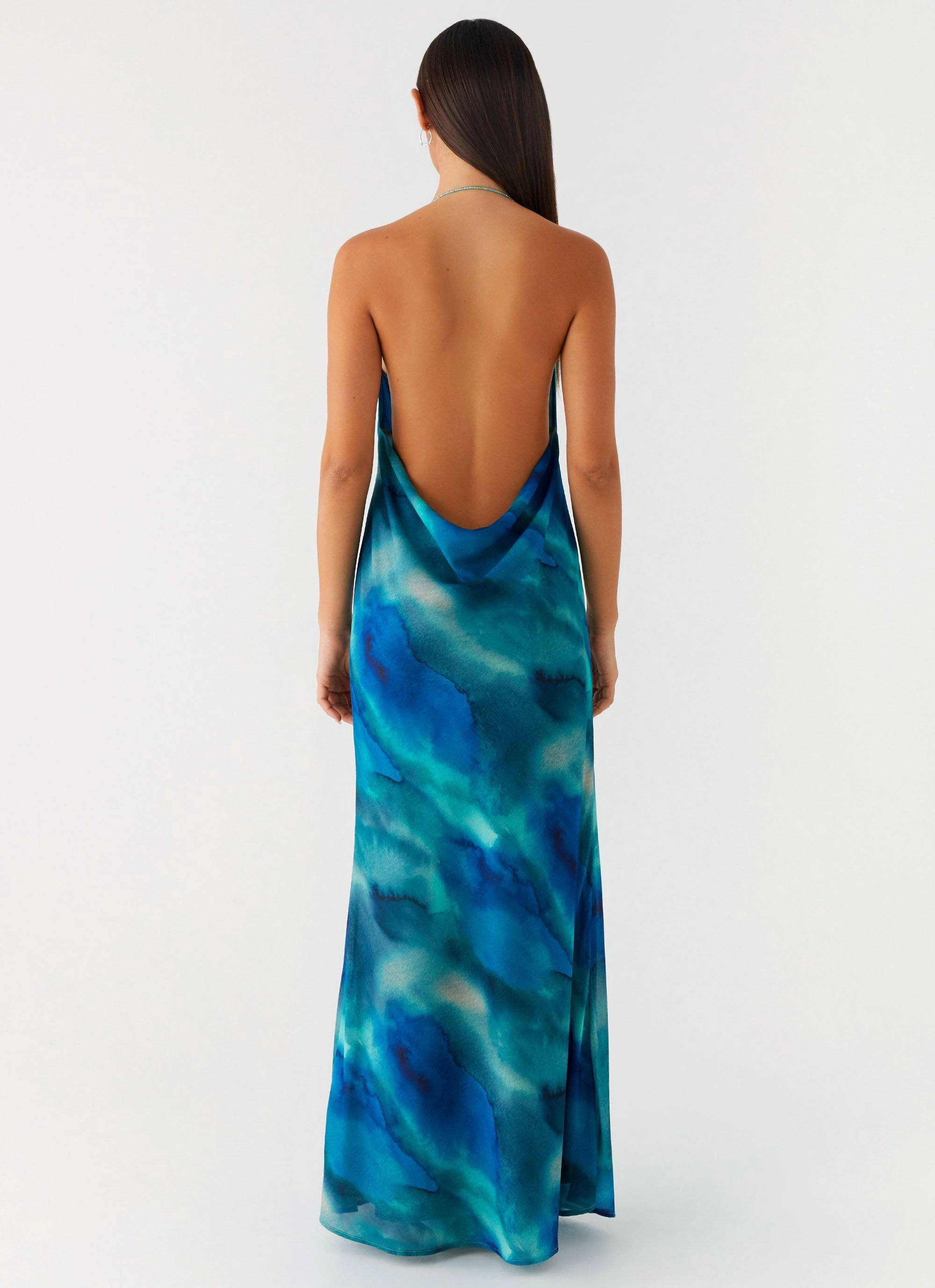 Journey Maxi Dress - Blue Tie Dye Fit Clean Stylish Line