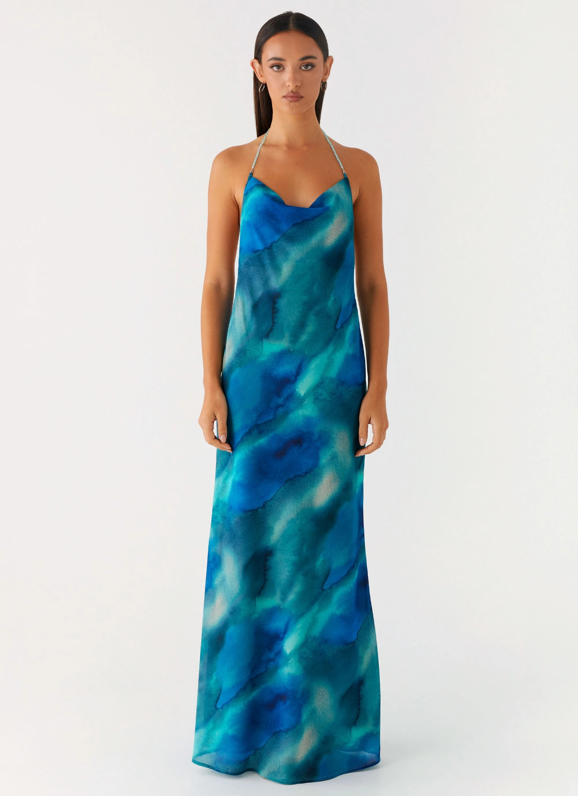 Breathable Material Casual chic dress Journey Maxi Dress - Blue Tie Dye