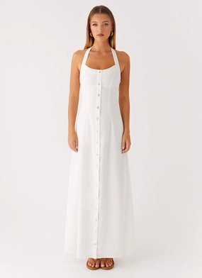Jovanni Maxi Dress - White Light Wrap Lightweight Layer