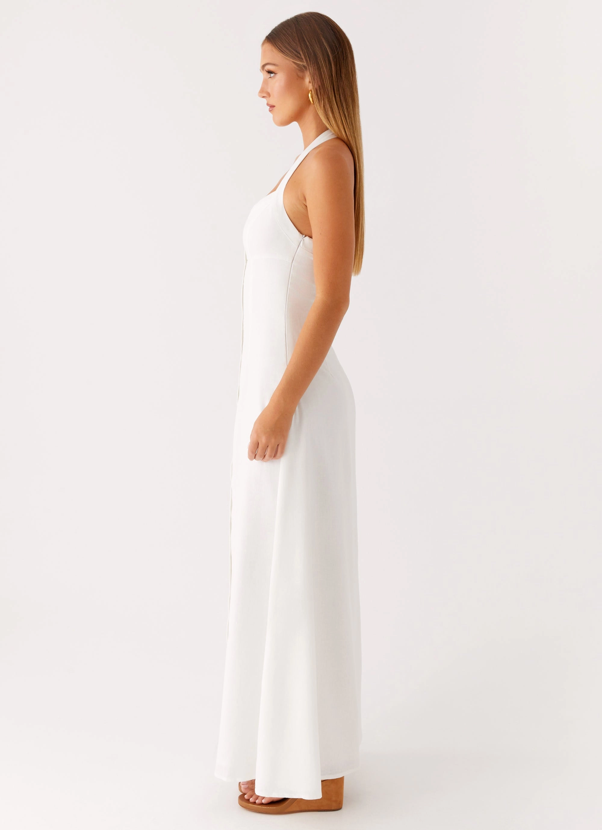 Natural Flow Soft Waist Jovanni Maxi Dress - White
