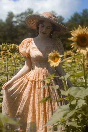 StaticResistantMaterial Julia 35 | Floral linen dress