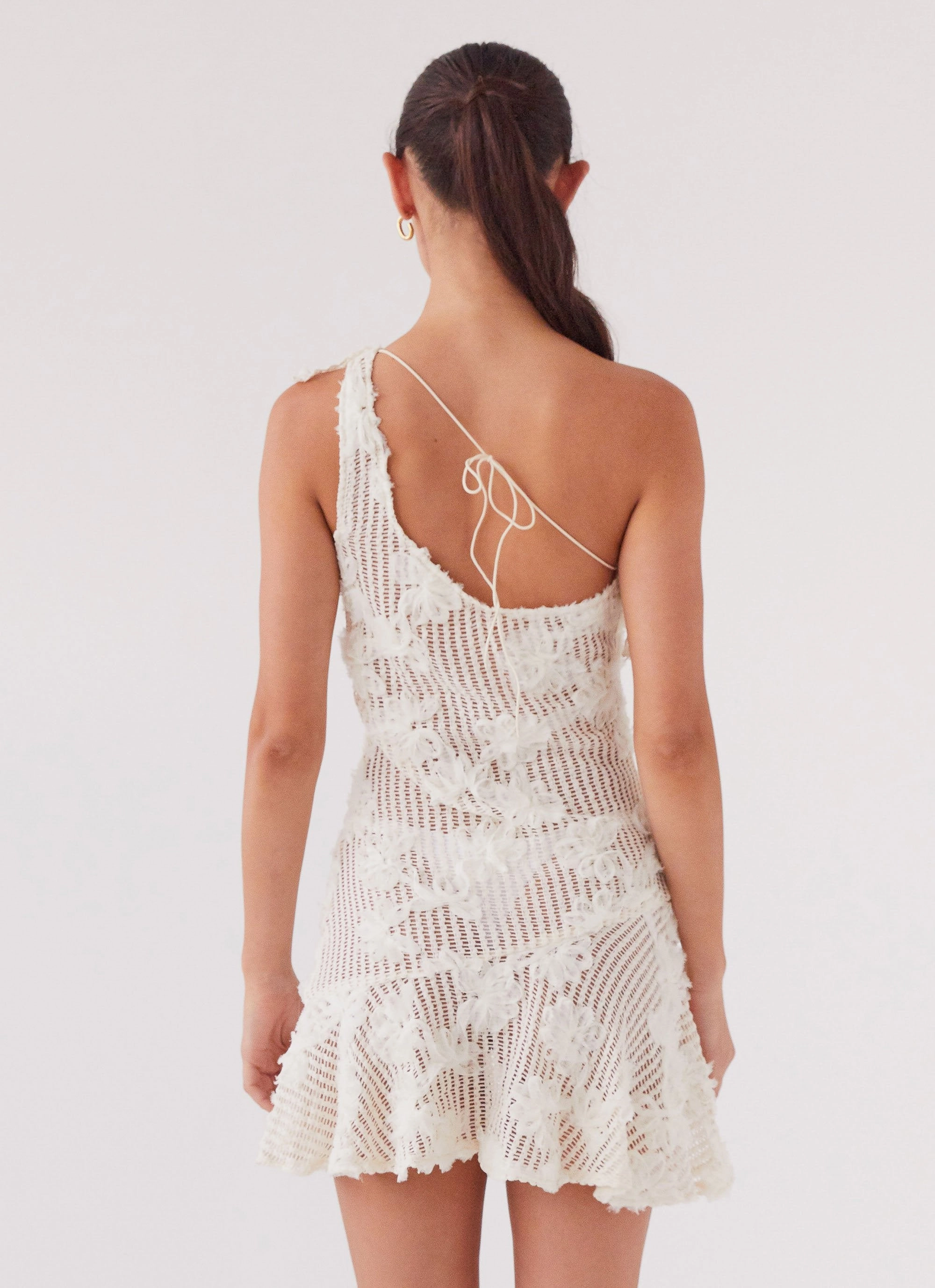 Juliette Embroidered Mini Dress - Ivory Tea Hidden-Pocket Comfortable Look