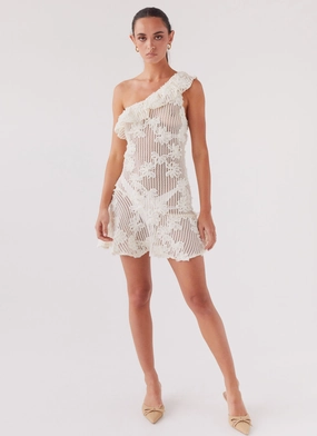 Juliette Embroidered Mini Dress - Ivory Tea Functional Style Sophisticated Appeal