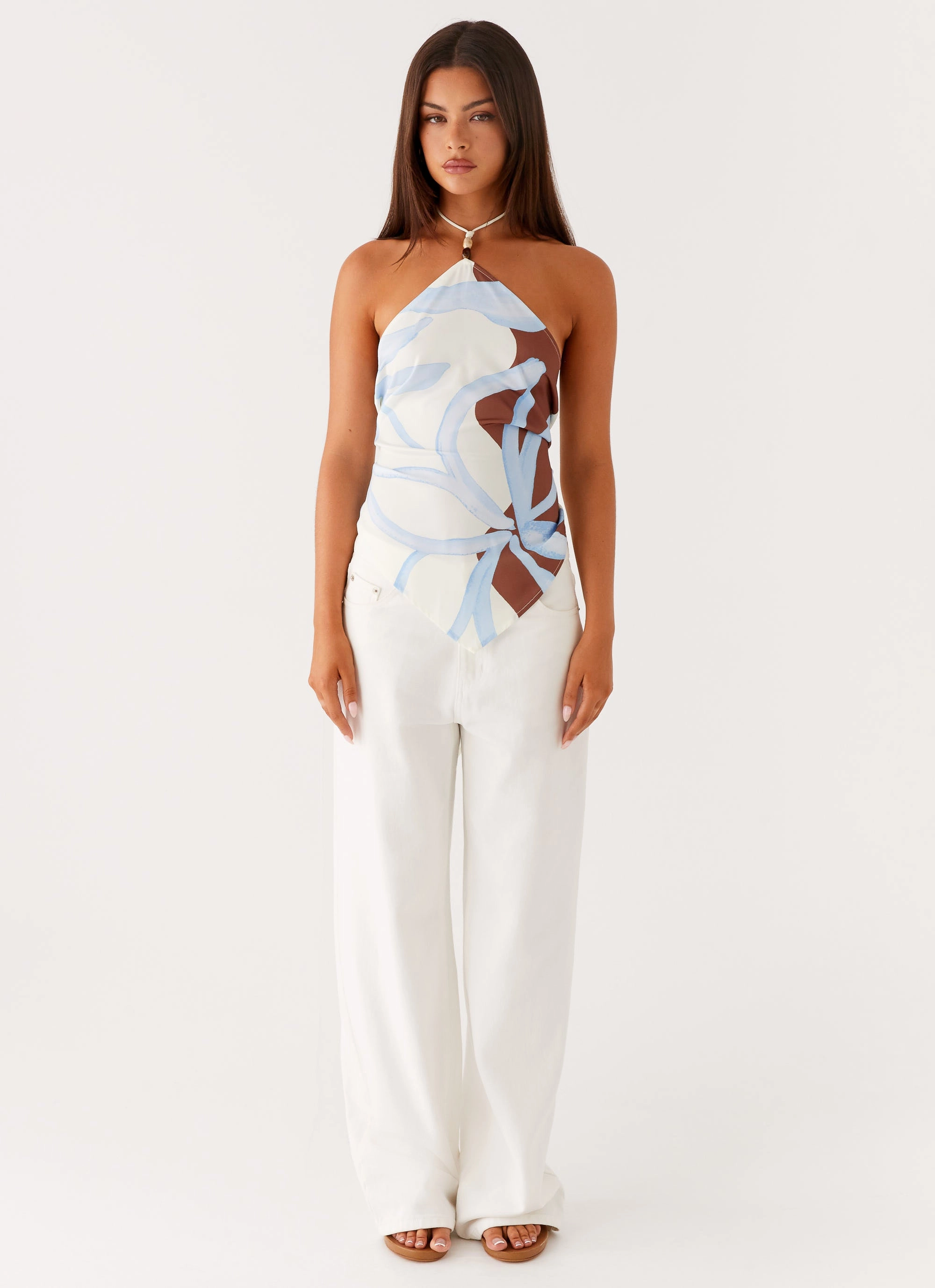 Julissa Halter Top - Bloom Wave Print HeavyweightThermal