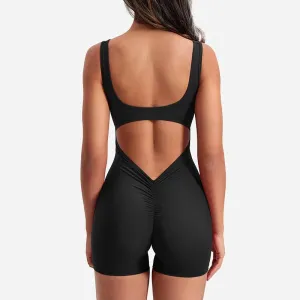 Jumpsuit Women's Shoulder Straps Exposed Back V Peach Hip Yoga jumpsuit
