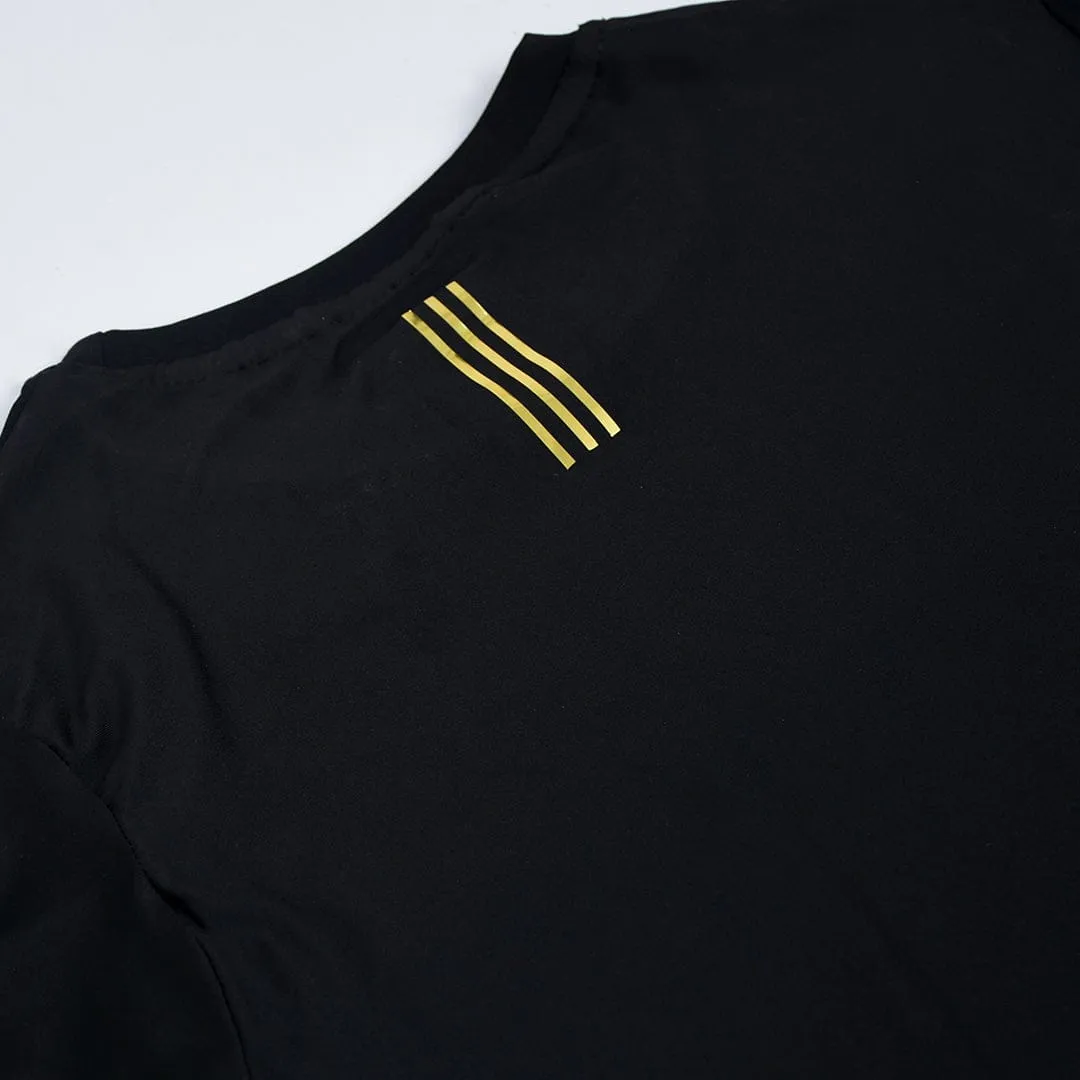 Jupiter High Gloss 3 Stripe 4 Way Stretch Compression Dry Fit Tee