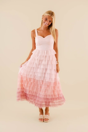 Soft and Relaxed Just Like That Tulle Midi Dress