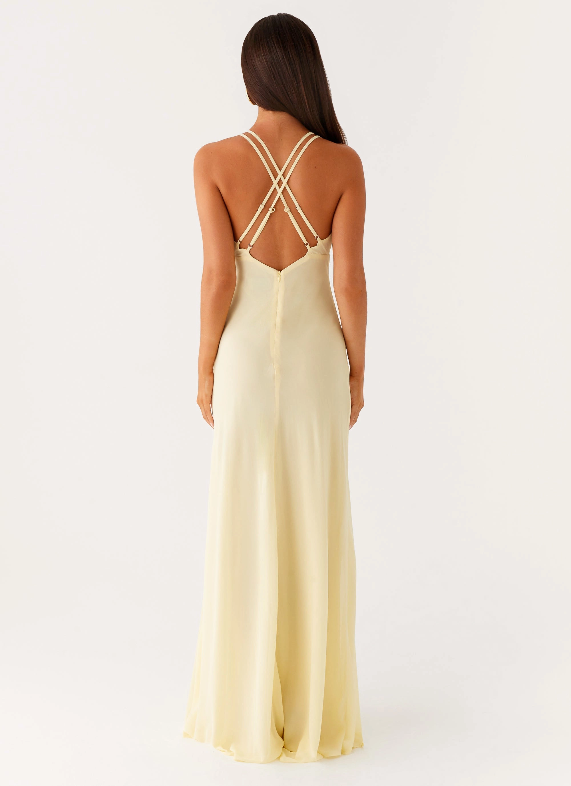 Pastel-Tone Kacia Maxi Dress - Lemon