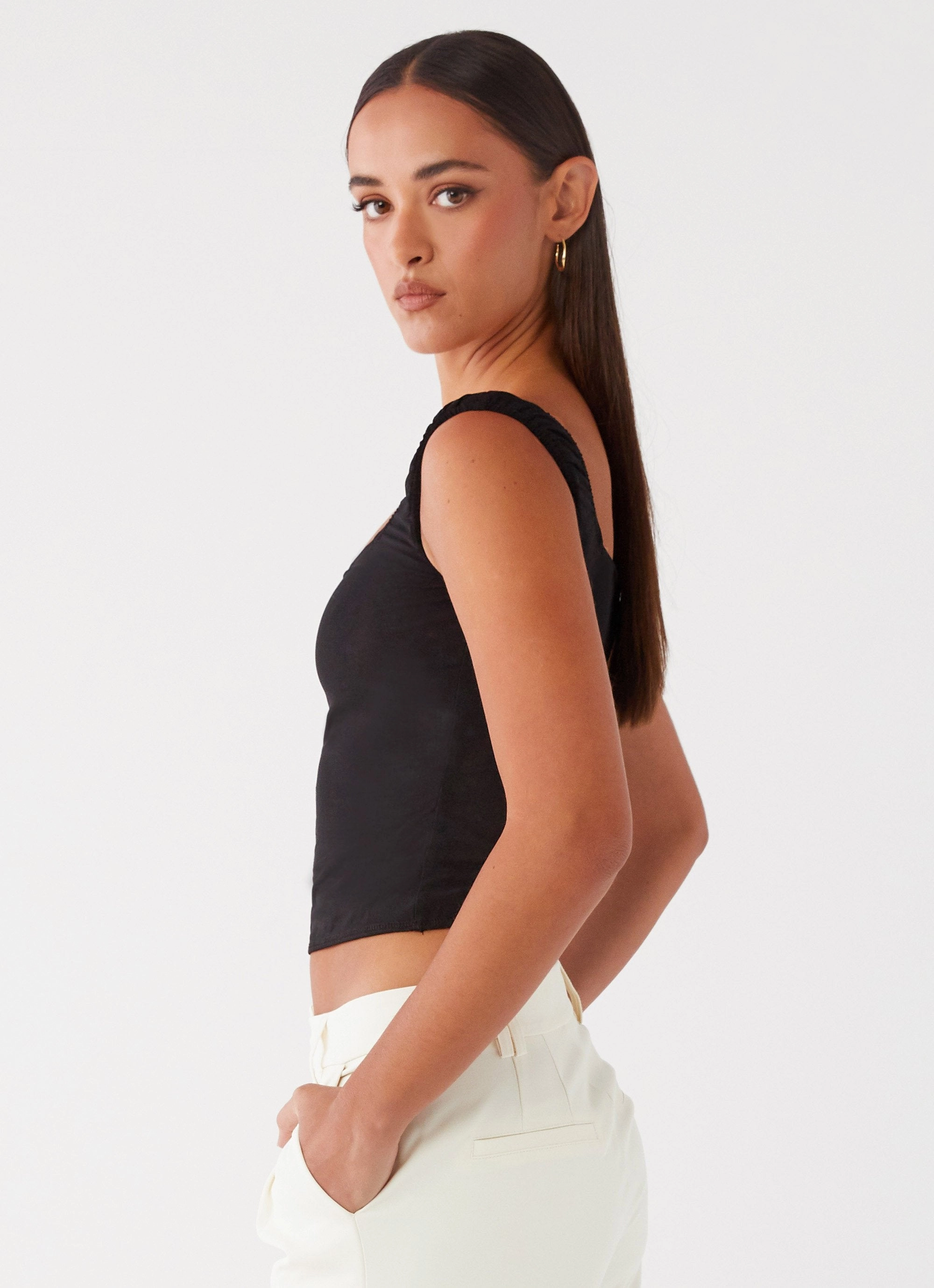 Kaden Top - Black Casual Button-Down FrictionFreeNeckline
